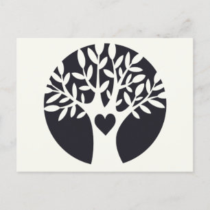Family Tree Love Heart Reunion Invitation Postcard