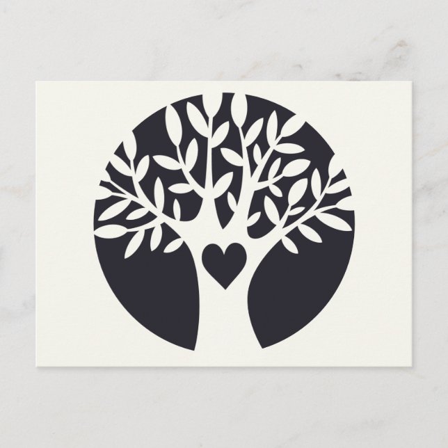 Family Tree Love Heart Reunion Invitation Postcard (Front)