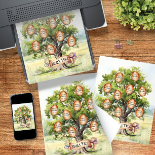 Family Tree Memorial Custom Watercolor Poster