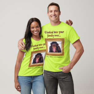 Family Tree Monkey Funny Shirt Humour