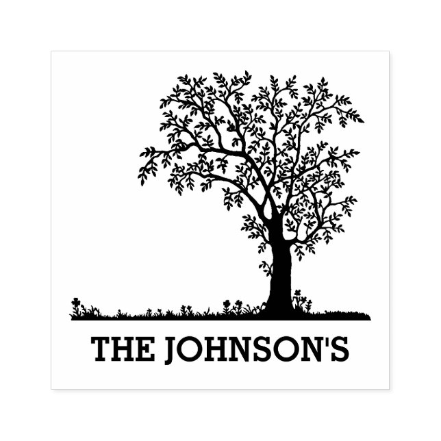 Family Tree of Life with Name Rubber Stamp (Imprint)