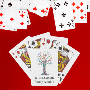Family Tree Personalised Family Reunion Playing Cards