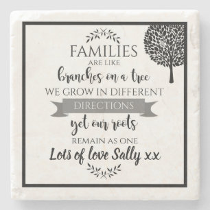 Family tree personalised gift Coaster