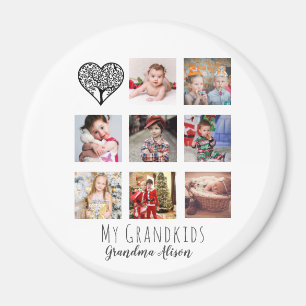 Family Tree Photo Collage Grandma Grandmother Gift Magnet