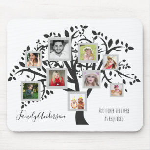 Family Tree Photo Collage Template Personalised Mouse Pad