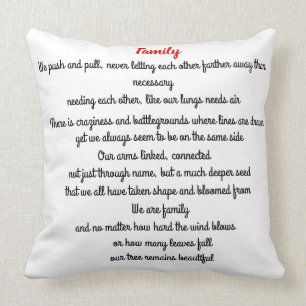 Family tree poem cushion