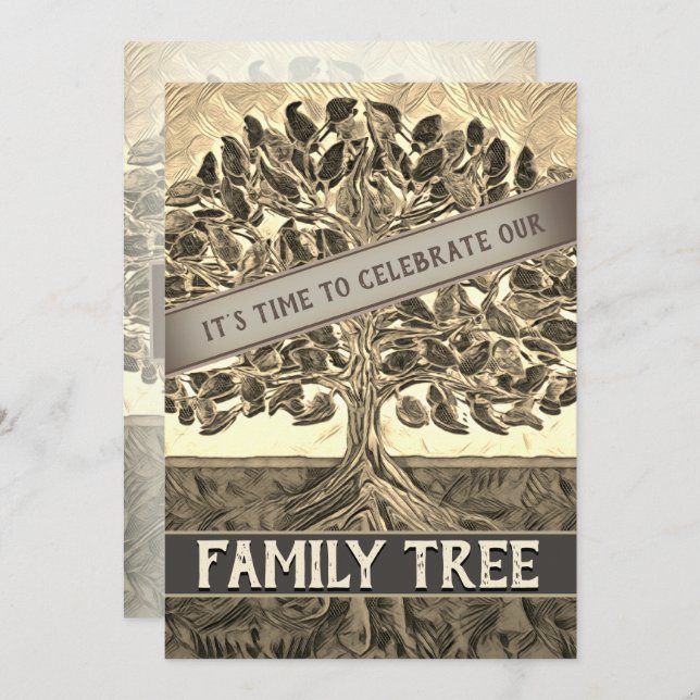 Family Tree Reunion Celebration Invitation (Front/Back)