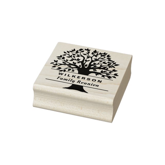 Family Tree Reunion Genealogy Custom Name Logo Rubber Stamp (Stamp)