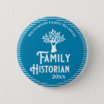 Family Tree Reunion Historian Genealogy 6 Cm Round Badge<br><div class="desc">It's fun getting together with your family and reconnecting, sharing stories and learning about family genealogy. It's also fun to have an awards ceremony at your Family Reunion gathering. This family reunion award is for the first family members to arrive at your event. Add your family name and year of...</div>