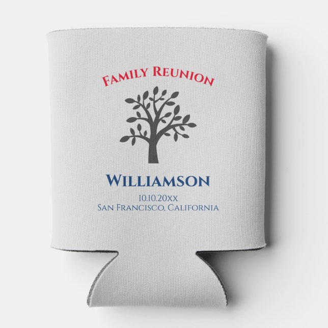 Family Tree Reunion Logo Event Can Cooler (Back)