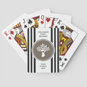 Family Tree Reunion Monogram Name Place Date Playing Cards