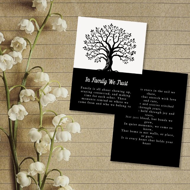 Family Tree Reunion Party Favour Black & White Car (Family Tree Reunion Party Favor Black & White Card)