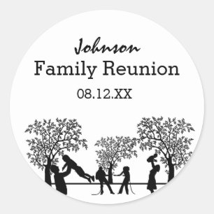 Family Tree Reunion Party   Personalised Classic Round Sticker