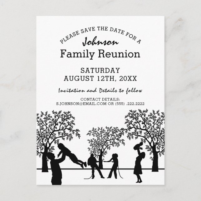 Family Tree Reunion Party | Save the Date Invitation Postcard (Front)