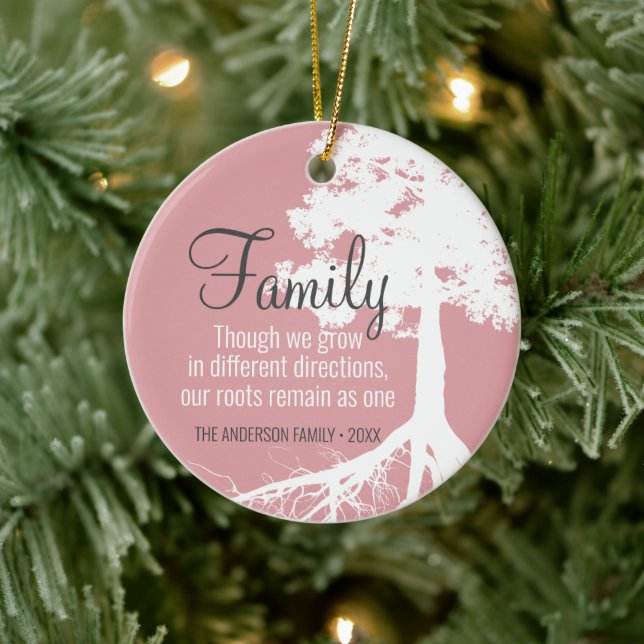 Family Tree Roots Photo Personalized Ceramic Ornament (Tree)
