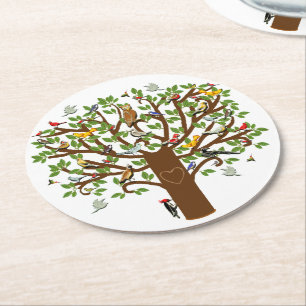 Family Tree Round Paper Coaster