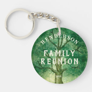 Family Tree Rustic Family Reunion Key Ring
