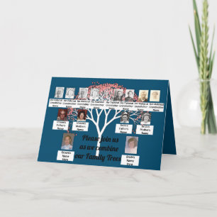 Family Trees Photos Fractal Tree Pink Ocean Blue Card