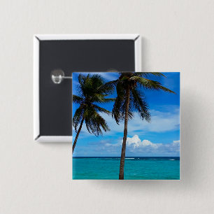Family Trip Beach Vacation Guadeloupe Caribbean 15 Cm Square Badge