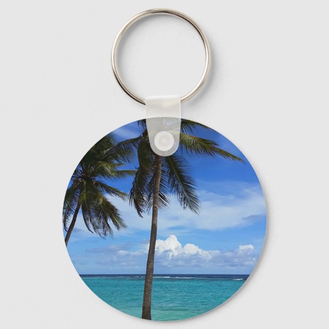 Family Trip Beach Vacation Guadeloupe Caribbean Key Ring (Front)