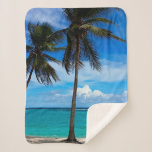 Family Trip Beach Vacation Guadeloupe Caribbean Sherpa Blanket