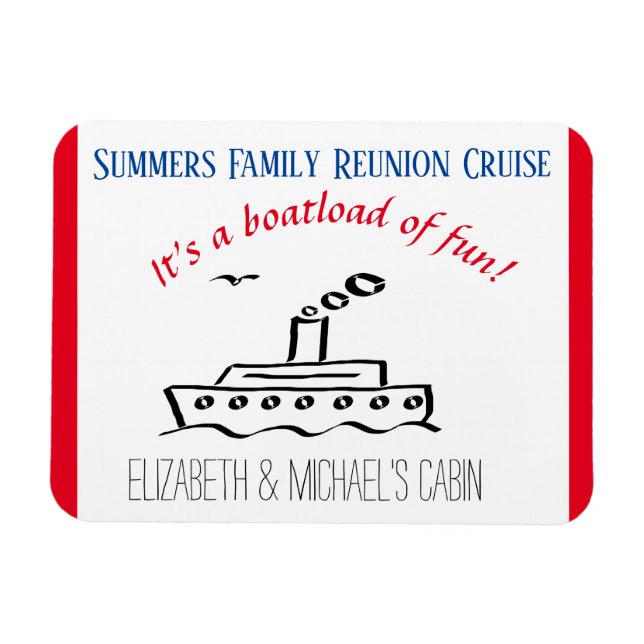 Family Trip Cruise Ship Personalised Vacation Magnet (Horizontal)
