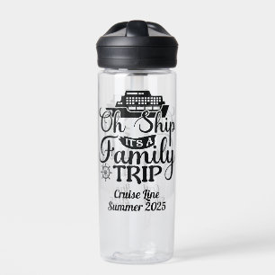 Family Trip Cruise Vacation Ship Door  Water Bottle