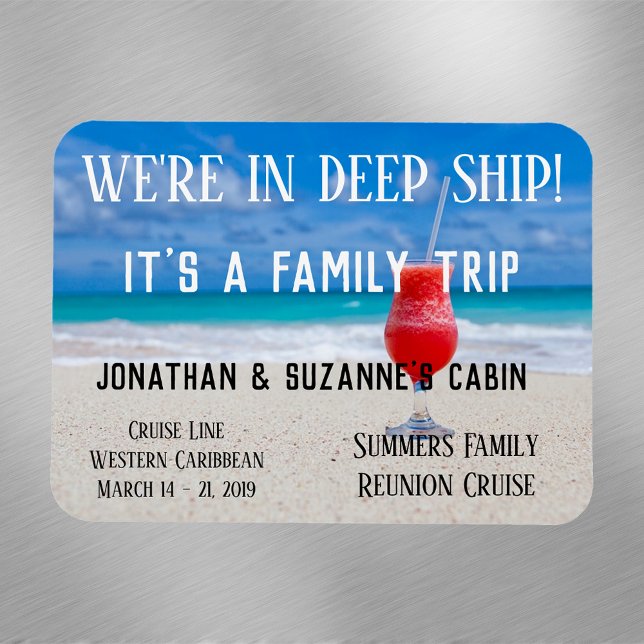Family Trip Custom Beach Deep Ship Personalize Magnet (Creator Uploaded)