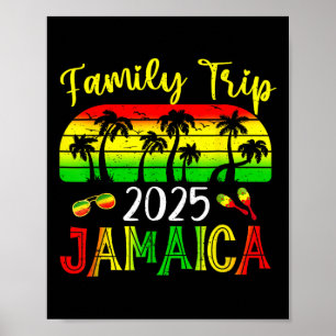 Family Trip Jamaica 2025 Summer Vacation Beach Mat Poster