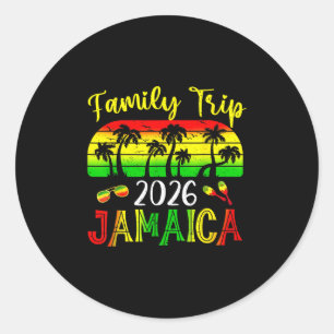 Family Trip Jamaica 2026 Summer Vacation Beach Mat Classic Round Sticker