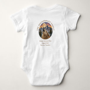 Family Trip Summer Holiday Wolf Mountain Sunset Baby Bodysuit
