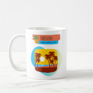 Family Tropical Beach Vacation Souvenir Coffee Mug