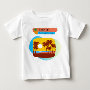 Family Tropical Vacation Matching Souvenir Baby T-Shirt