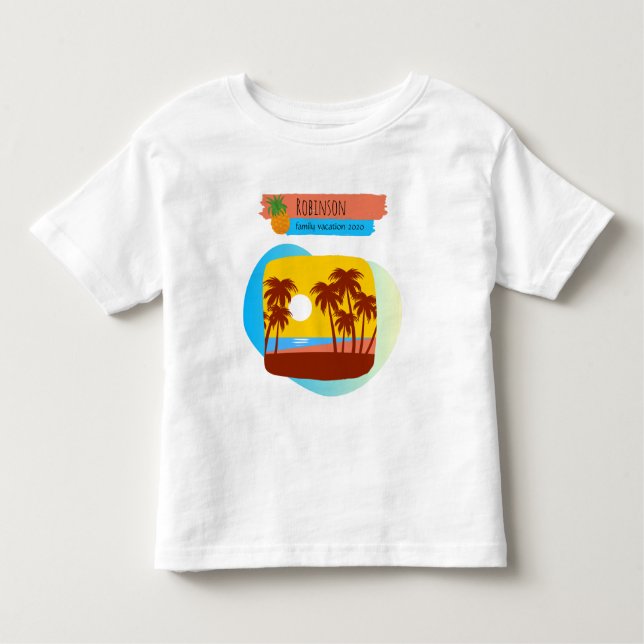Family Tropical Vacation Matching Souvenir Toddler T-Shirt (Front)