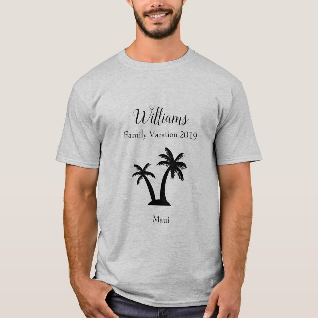 Family Tropical Vacation Palm Tree Matching T-Shirt (Front)