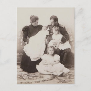 FAMILY TSAR NICOLAS & TSARINA Romanov Russia #297 Postcard