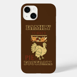 Family Turkey Pie Football Thanksgiving Case-Mate iPhone 14 Case