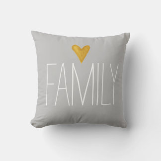 'family' typography, dove grey cushion