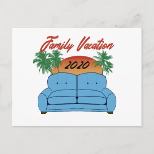 Family Vacation 2020 on the Sofa Funny Virus Joke Postcard