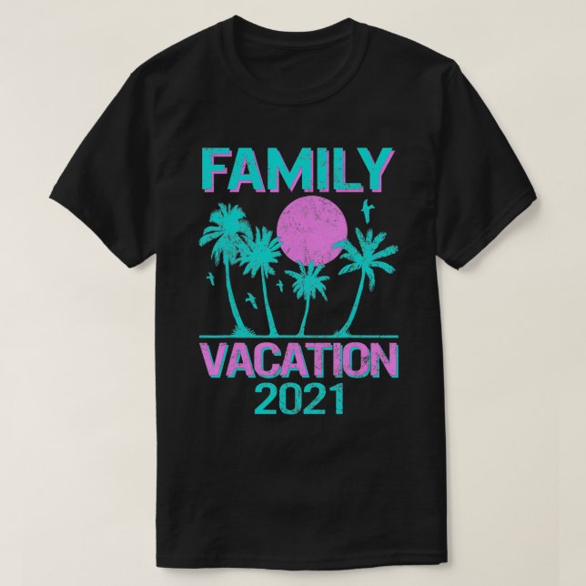 Family Vacation 2021 Summer Matching Beach Vacay M T-Shirt (Design Front)