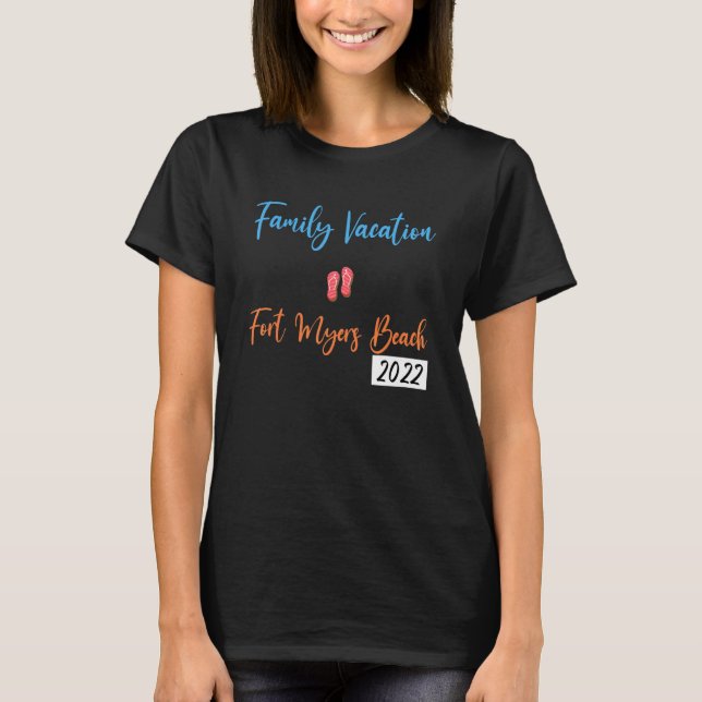 Family Vacation 2022 Palm Tree Florida Fort Myers  T-Shirt (Front)