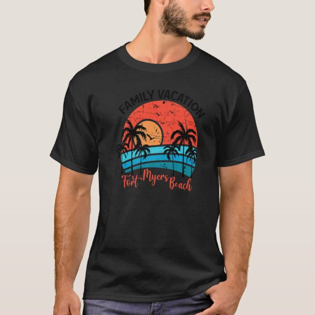 Family Vacation 2022 Palm Tree Florida Fort Myers  T-Shirt (Front)