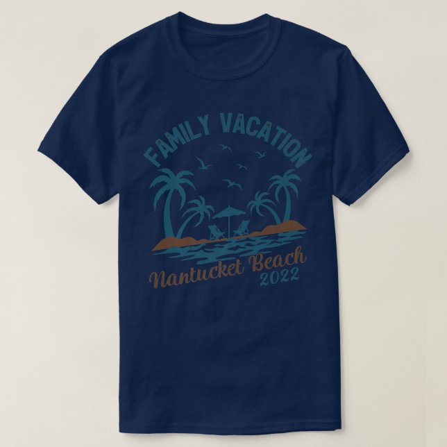 Family Vacation 2022 Palm Tree Massachusetts Nantu T-Shirt (Design Front)