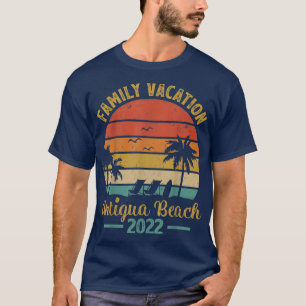 Family Vacation 2022 Vintage Palm Tree Antigua Bea T-Shirt