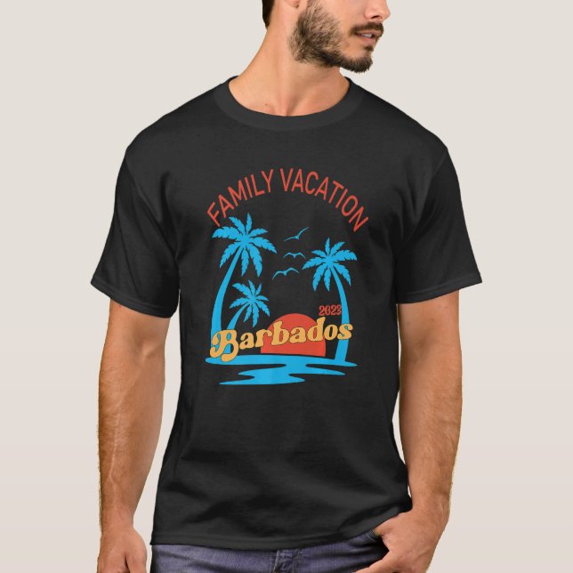 Family Vacation 2023 Barbados Matching Group Summe T-Shirt (Front)