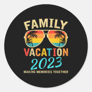 Family Vacation 2023 Beach Matching Summer Vacatio Classic Round Sticker