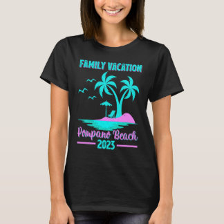 Family Vacation 2023 Palm Tree Florida Pompano Bea T-Shirt