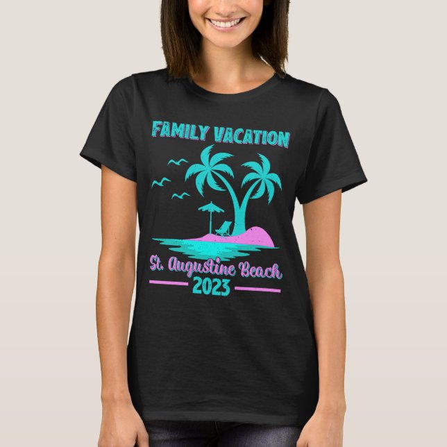 Family Vacation 2023 Palm Tree Florida St Augustin T-Shirt (Front)