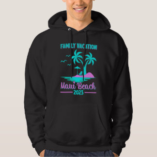 Family Vacation 2023 Palm Tree Hawaii Maui Beach Hoodie