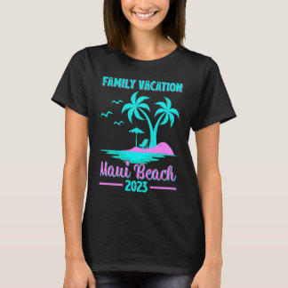 Family Vacation 2023 Palm Tree Hawaii Maui Beach T-Shirt